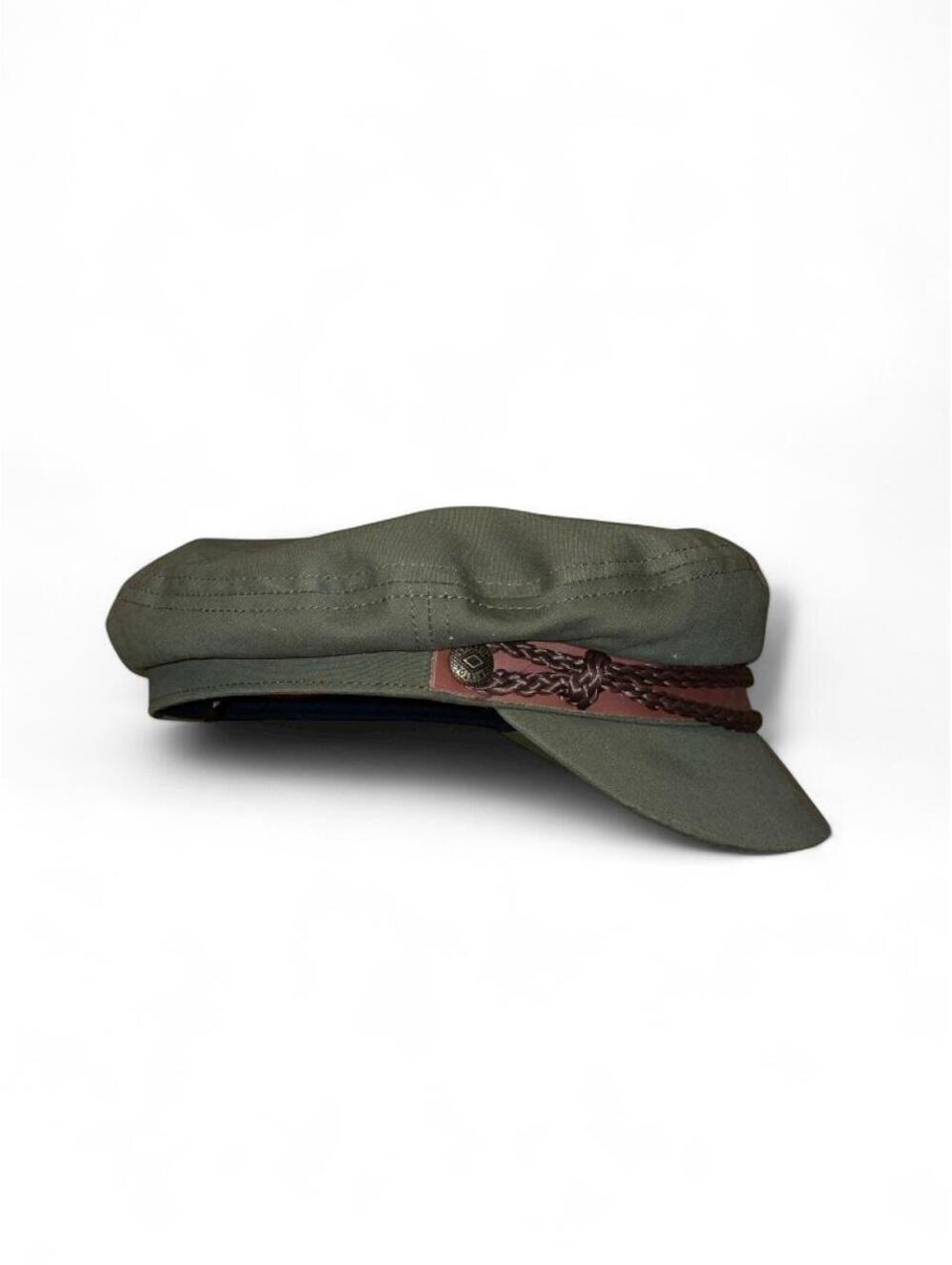 Brixton newsboy cap with brown braided band